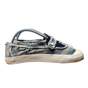 Keds Women‎ Rave Camo Green Distressed Vintage Style Slip On Button Size 9